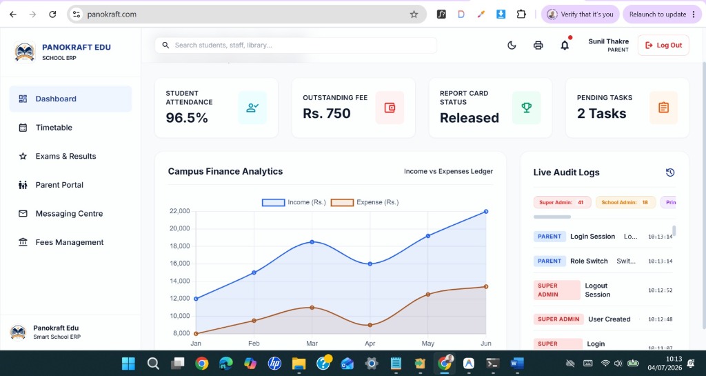 Parent Dashboard Preview