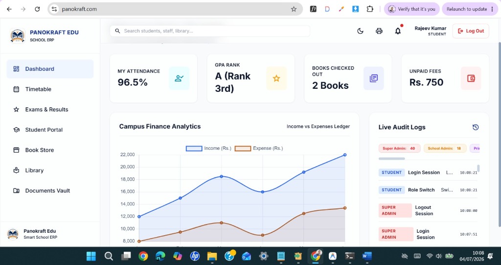 Student Dashboard Preview