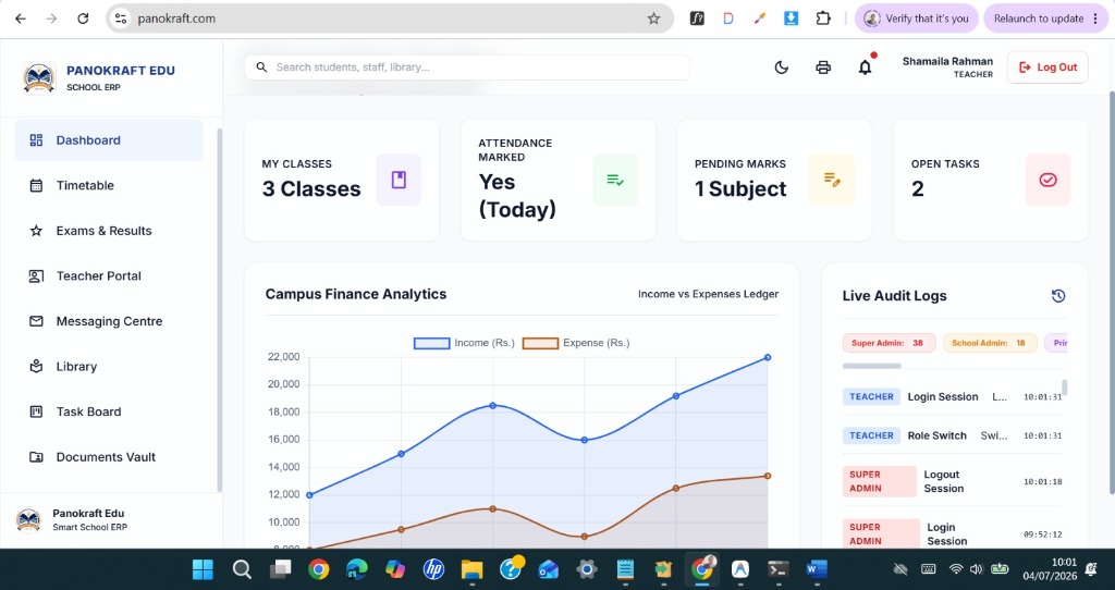 Teacher Dashboard Preview
